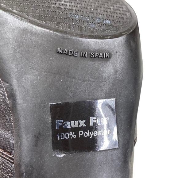 Stuart Weitzman Women’s Brown Side Zip Fur Trimmed Ankle Boot Size US 10 - Picture 9 of 15